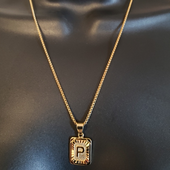 Gold Filled Letter P Pendant 20” Long Necklace - Picture 5 of 5